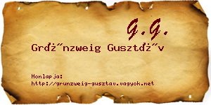 Grünzweig Gusztáv névjegykártya